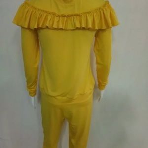 Yellow 2 piece ruffle  jumpsuit